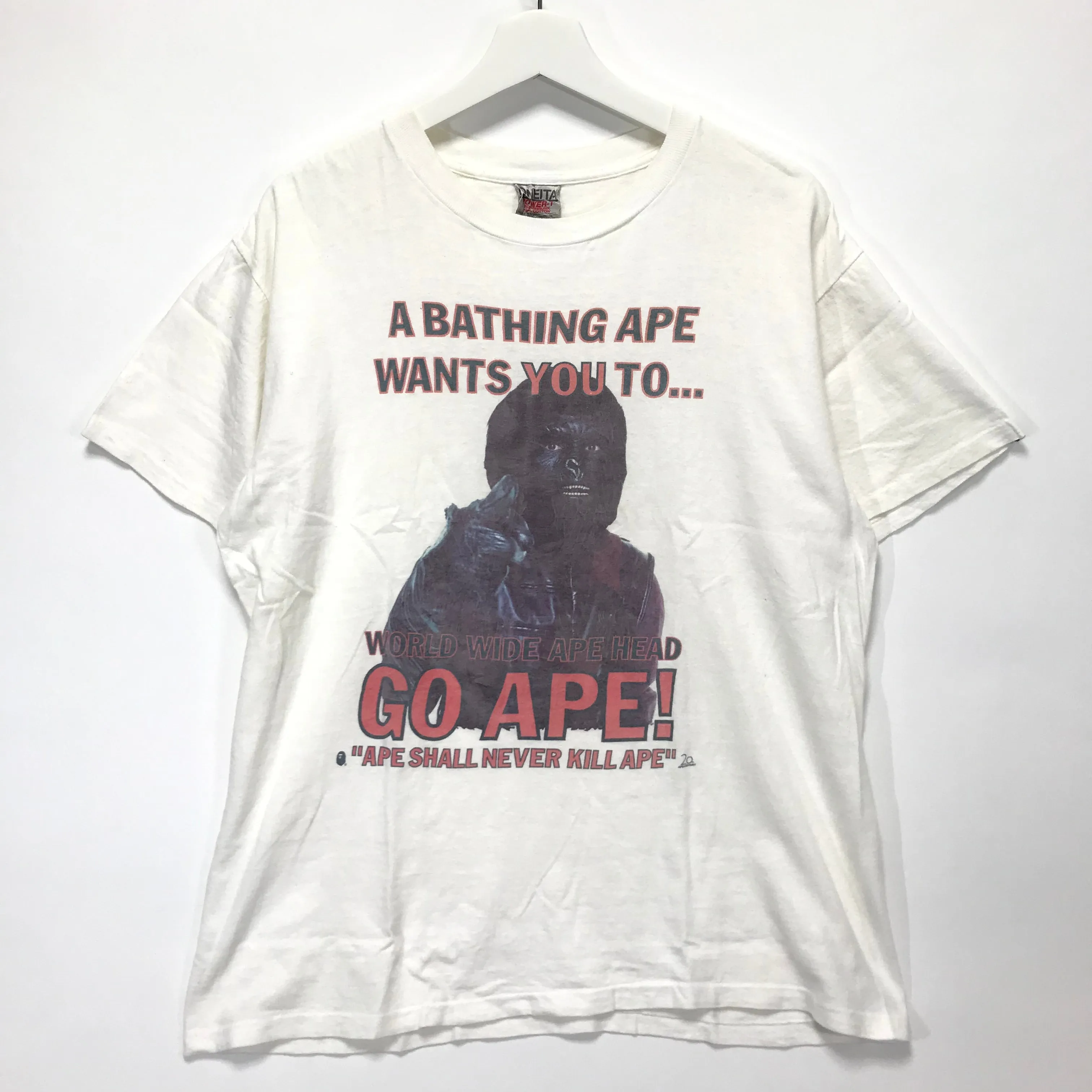[L] A Bathing Ape Bape Vintage '90s Go Ape Tee (Oneita)