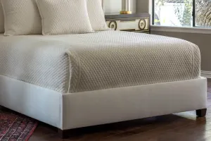 Laurie 1" Diamond Quilted Queen Coverlet Ivory Basketweave 96X98