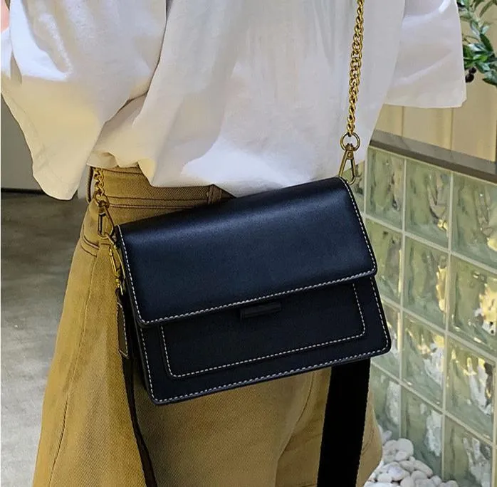 Leather Crossbody Bag with Chain