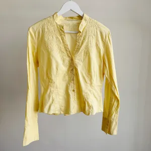 Lemon Embroidered Cotton Blouse