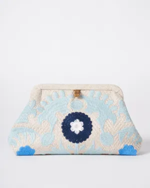 liette embroidered clutch - baby blue