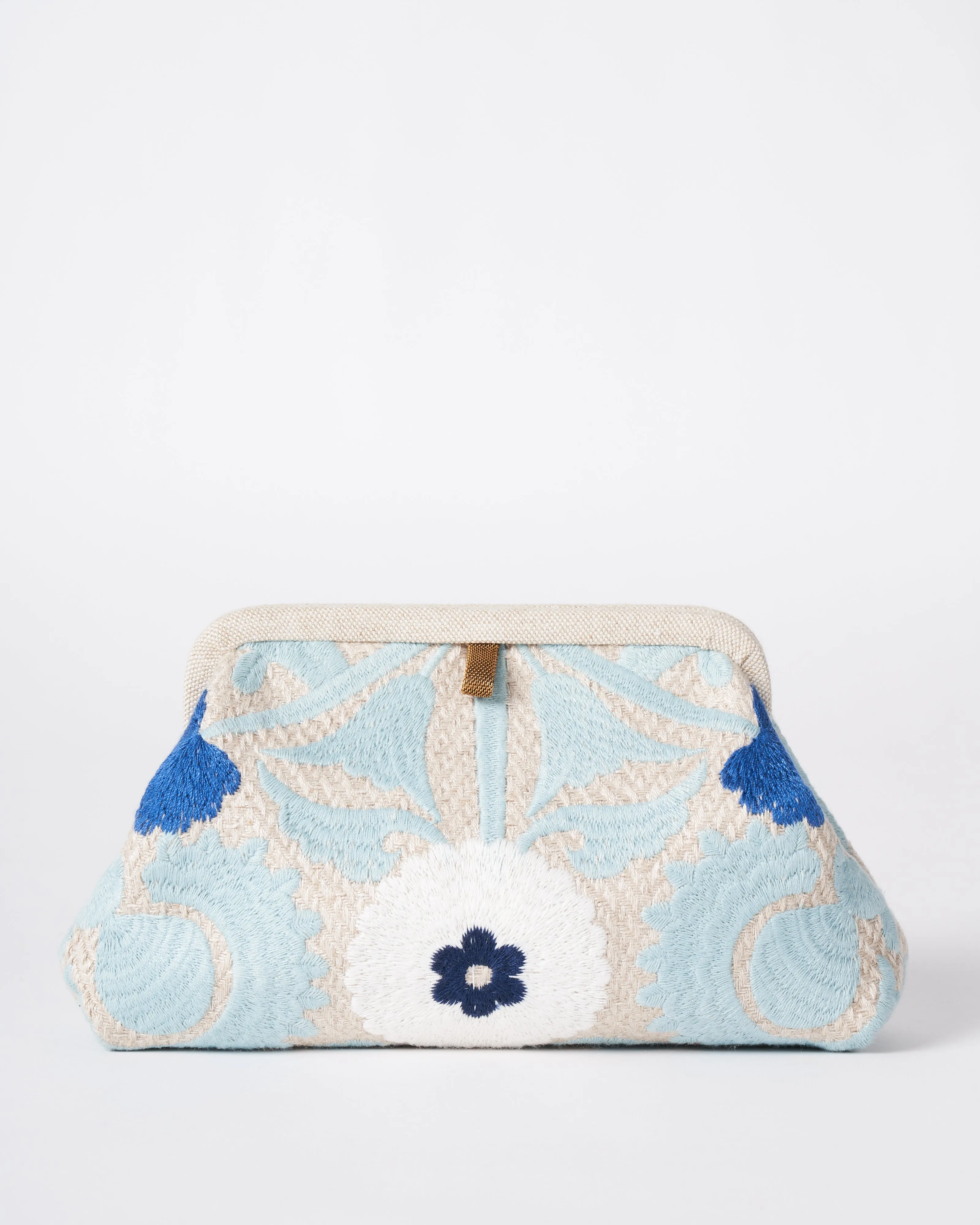 liette embroidered clutch - baby blue