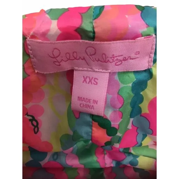 Lilly Pulitzer Isabelle Puffer Vest Size XXS Pink/Orange Women’s Girl’s
