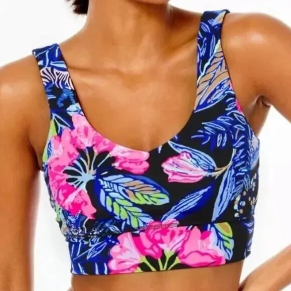 LILLY PULTIZER San Remo Floral Sports Bra Size XXS NEW