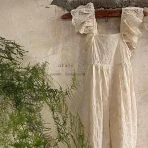 Little Princess Vintage Romper Bowknot Back Design