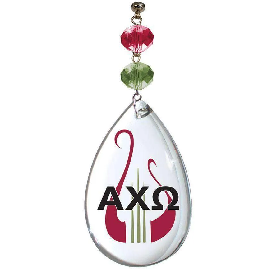 Logo Crystal -Badge- Alpha Chi Omega   (Set of 3) MAGNETIC ORNAMENT