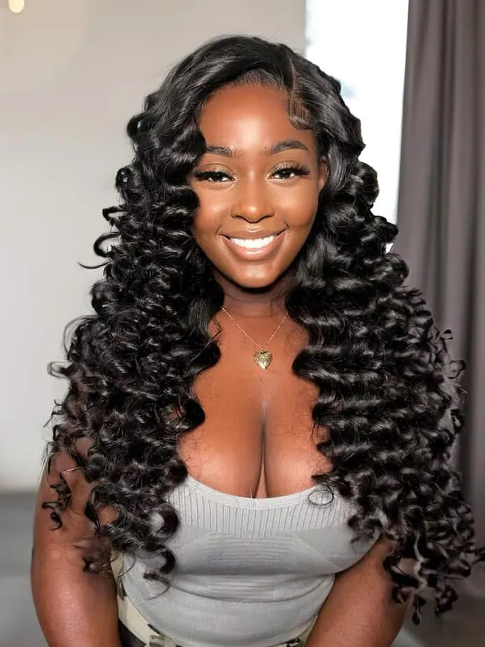 Loose Deep Wave 4x4 Lace Closure Wig HD Transparent Wig Glueless Human Hair Wig