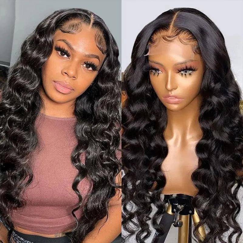 Loose Deep Wave 4x4 Lace Closure Wig HD Transparent Wig Glueless Human Hair Wig