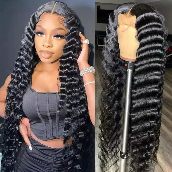 Loose Deep Wave 4x4 Lace Closure Wig HD Transparent Wig Glueless Human Hair Wig