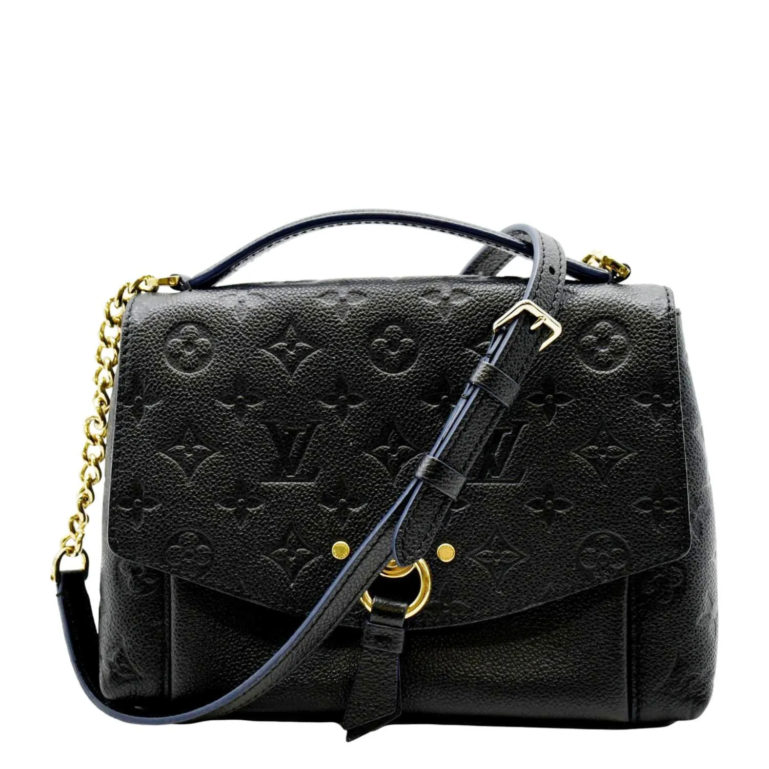 LOUIS VUITTON Blanche BB Empreinte Leather Shoulder Bag Black