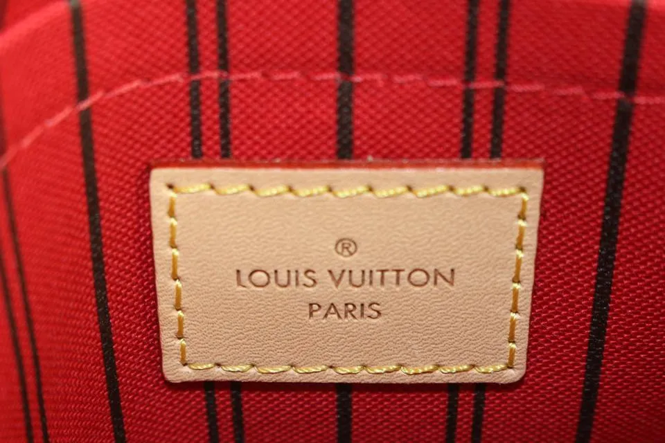 Louis Vuitton Cherry Red Monogram Neverfull Pochette GM or MM 13lz89s