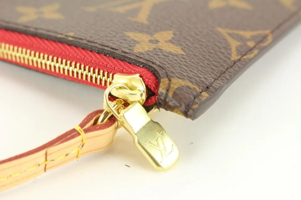 Louis Vuitton Cherry Red Monogram Neverfull Pochette GM or MM 13lz89s