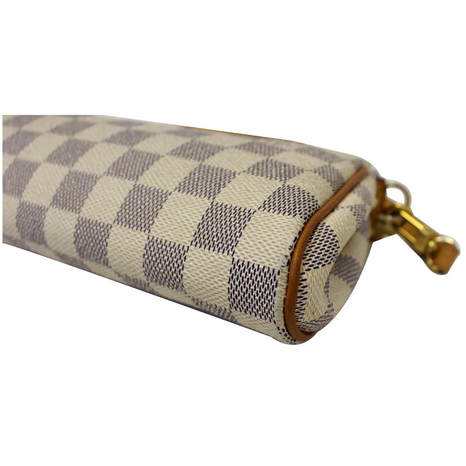 LOUIS VUITTON Pochette Eva Damier Azur Clutch Crossbody Bag White