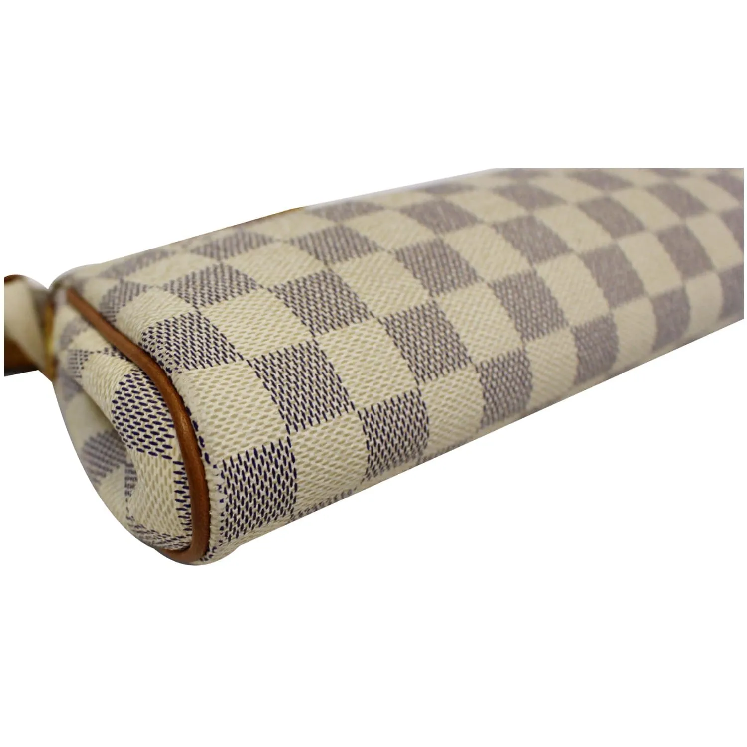 LOUIS VUITTON Pochette Eva Damier Azur Clutch Crossbody Bag White