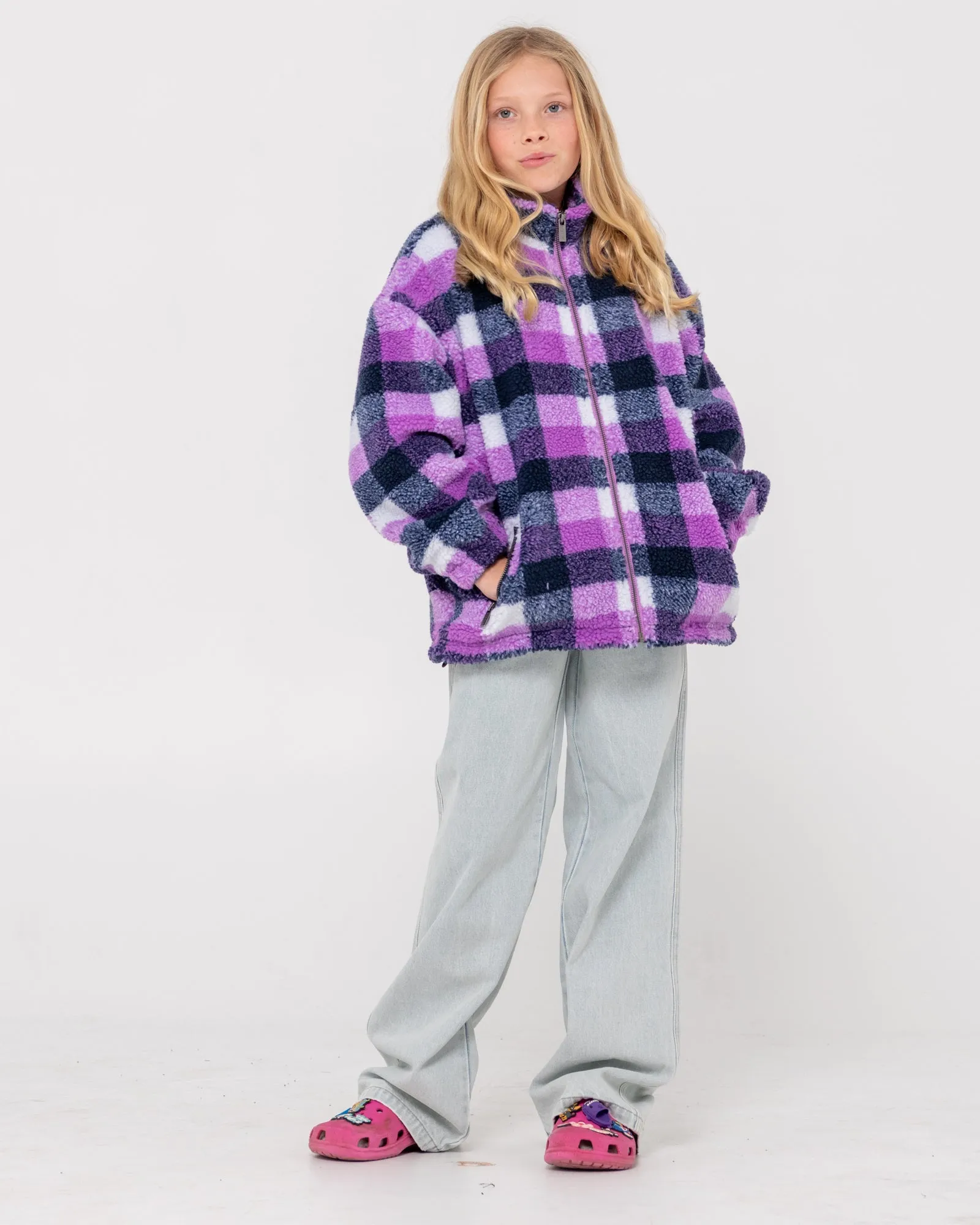 Low Tides Zip Through Sherpa Fleece Girl