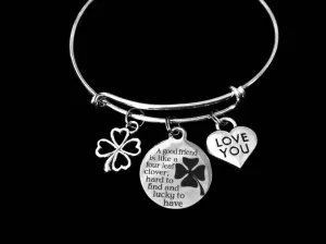 Lucky Adjustable Bracelet Expandable Silver Charm Bracelet Bangle Trendy Gift