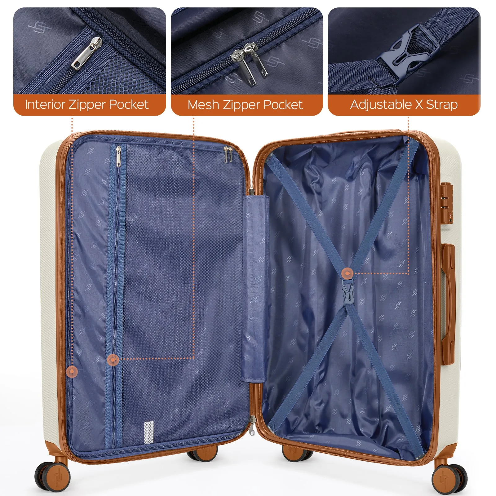 Luggage 4 Set Hardside Expandable Spinner Wheel with TSA Lock, Travel Bag, Duffel Bag,  20 Carry on Luggage and 28 Checked Luggage