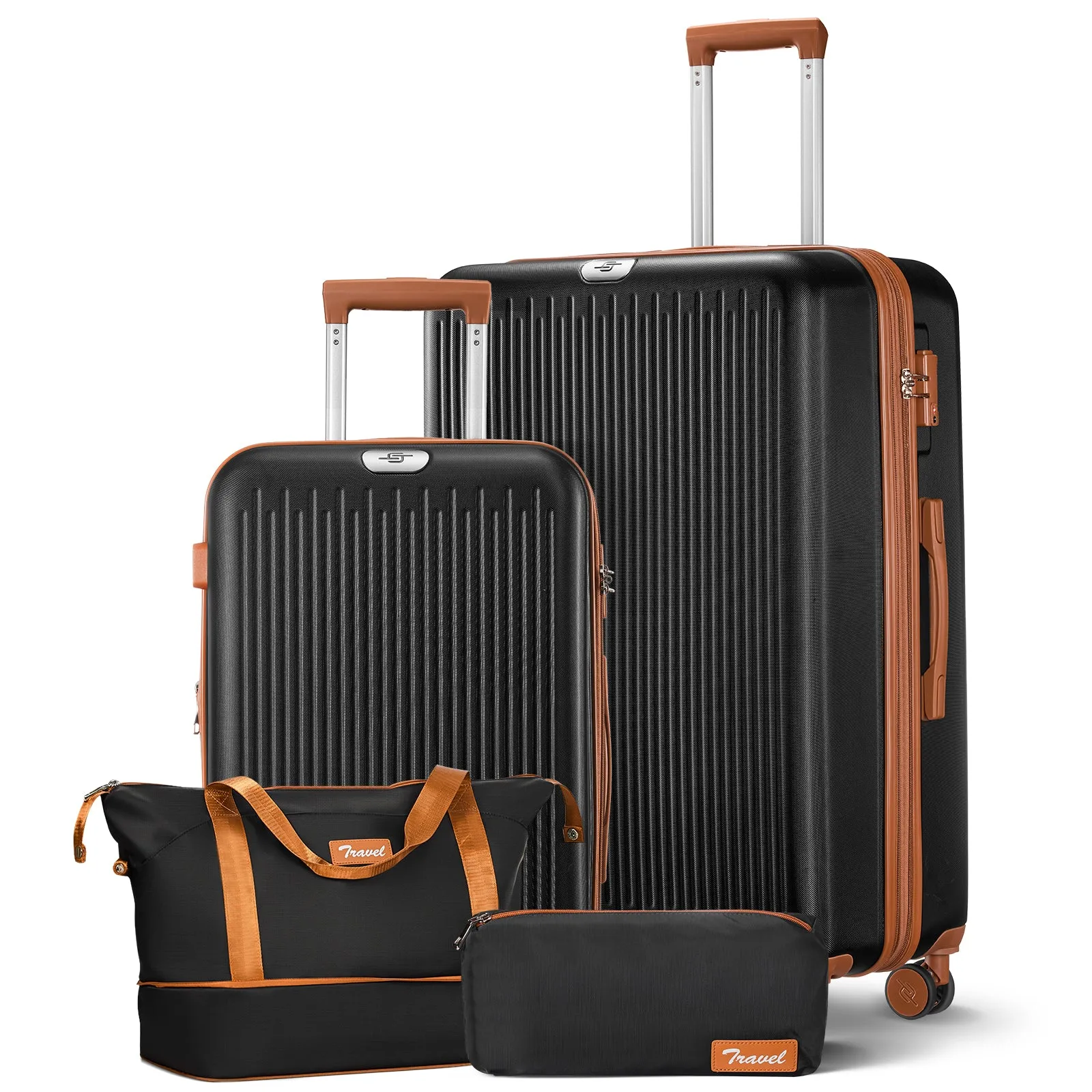 Luggage 4 Set Hardside Expandable Spinner Wheel with TSA Lock, Travel Bag, Duffel Bag,  20 Carry on Luggage and 28 Checked Luggage