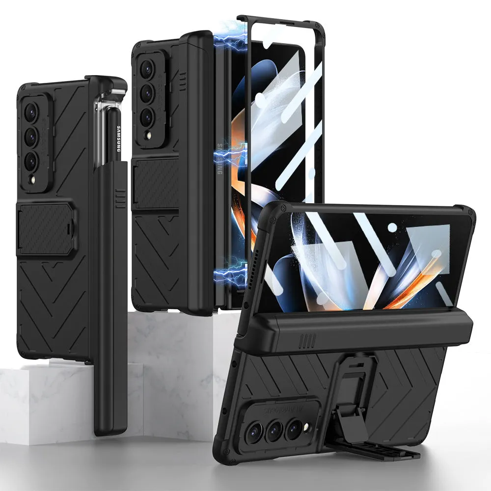 Magnetic Samsung Galaxy Z Fold4 Case With Film & Slide Pen Slot