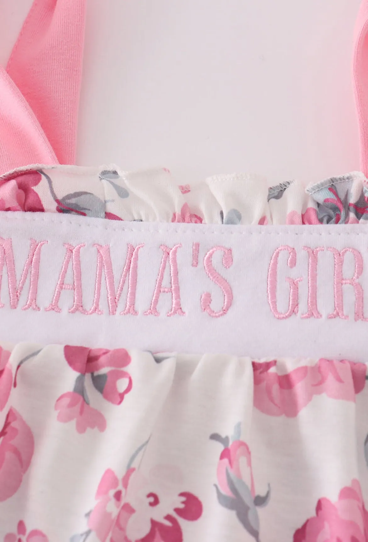 Mama’s Girl Embroidered Floral Bubble
