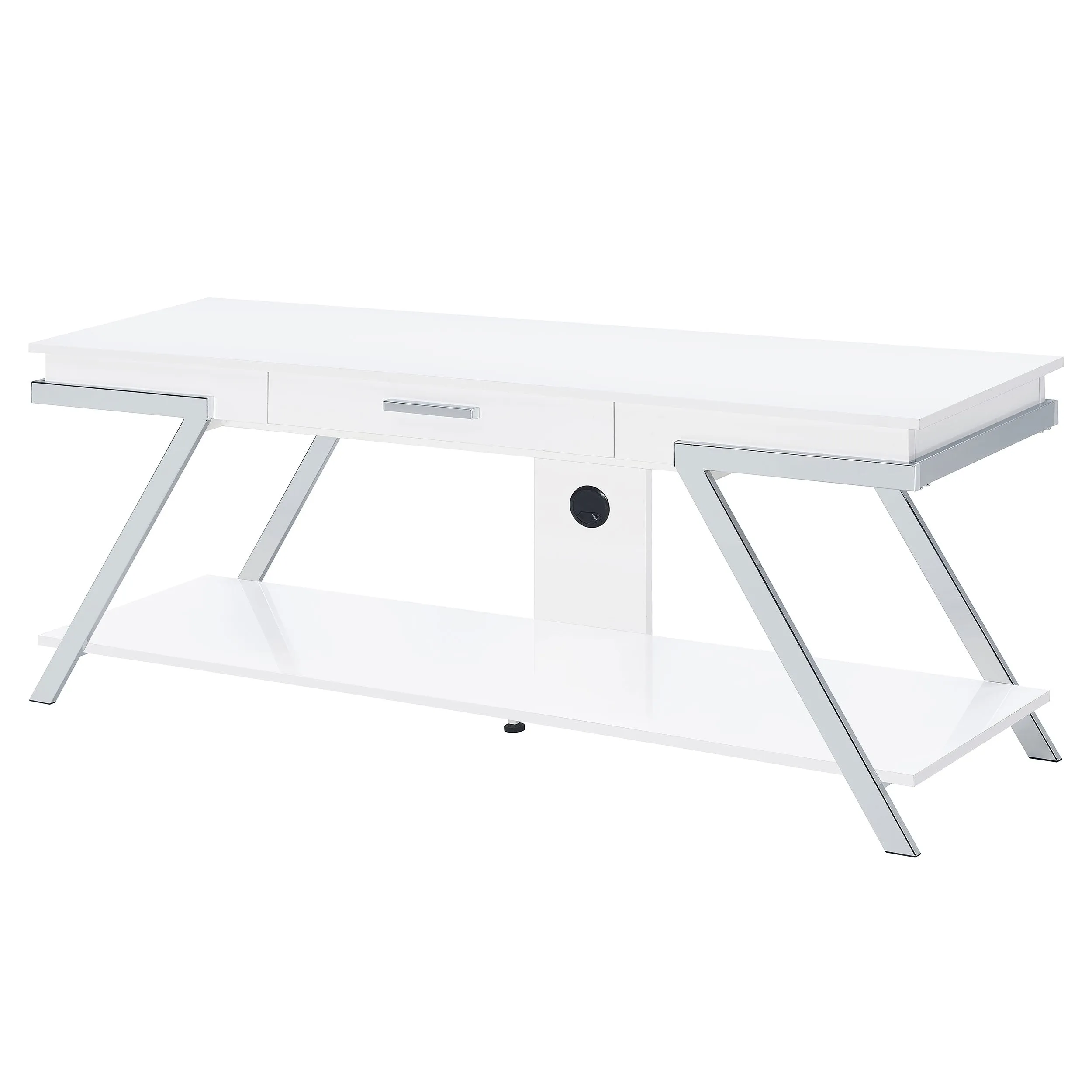Marcia 1-drawer Wood 60" TV Stand White High Gloss