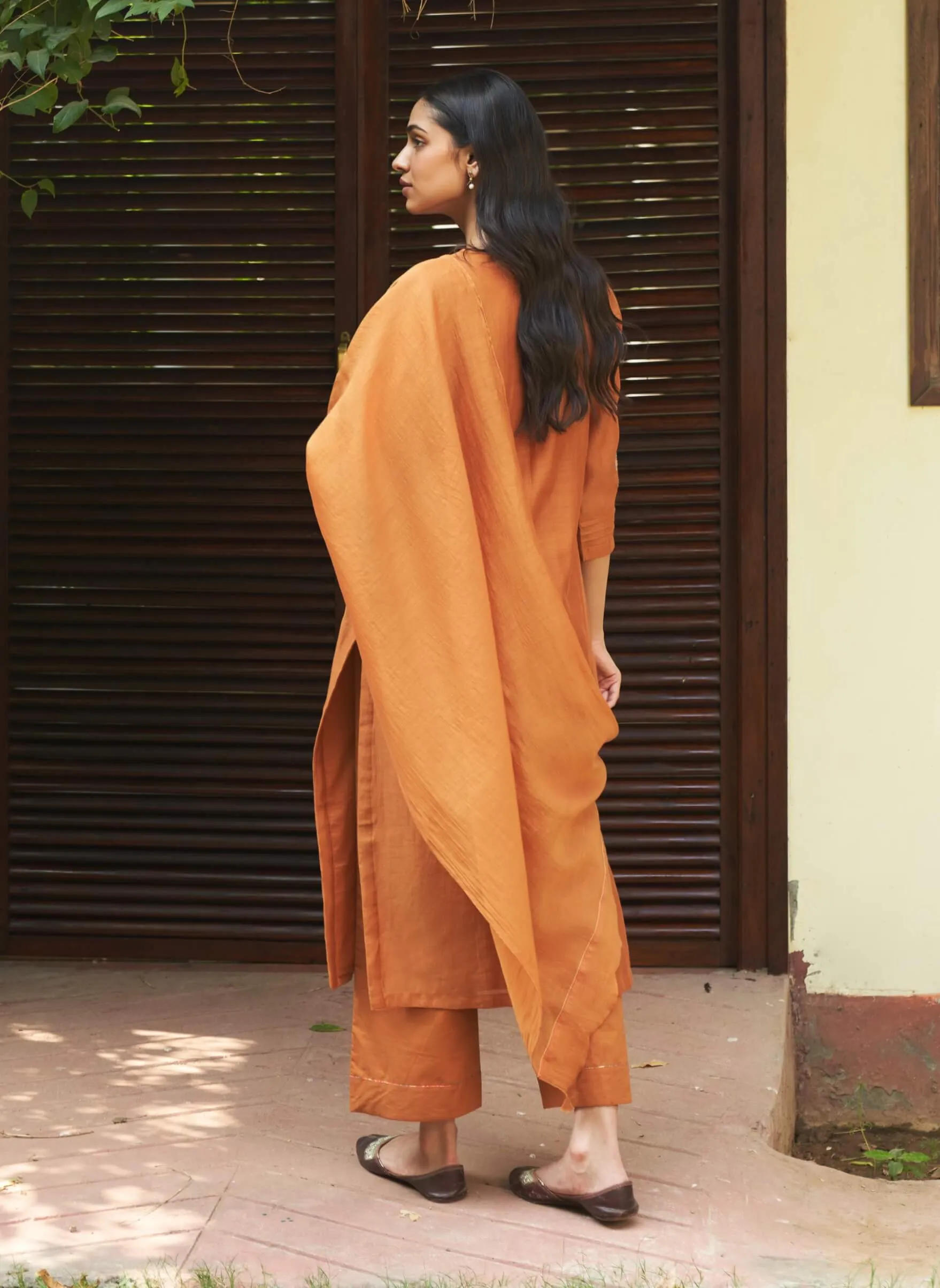 Marigold floral embroidery kurta set