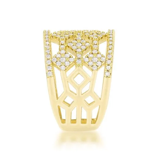 Marlene Gold Wide Band Cocktail Ring | 0.6ct