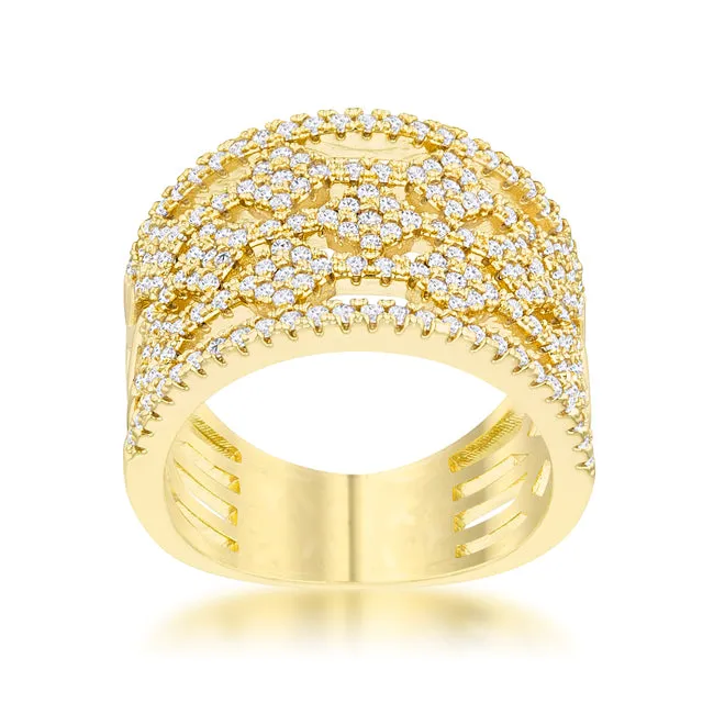 Marlene Gold Wide Band Cocktail Ring | 0.6ct