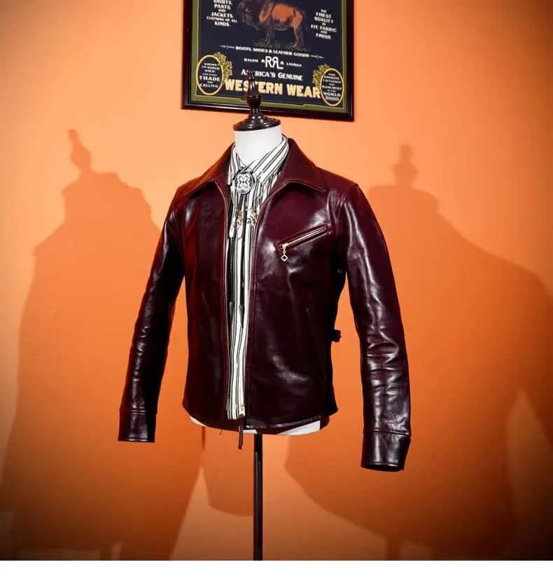 Men's Half Belt Sports Leather Jacket