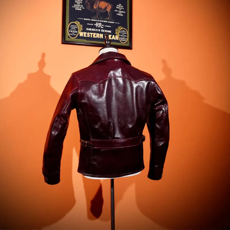 Men's Half Belt Sports Leather Jacket