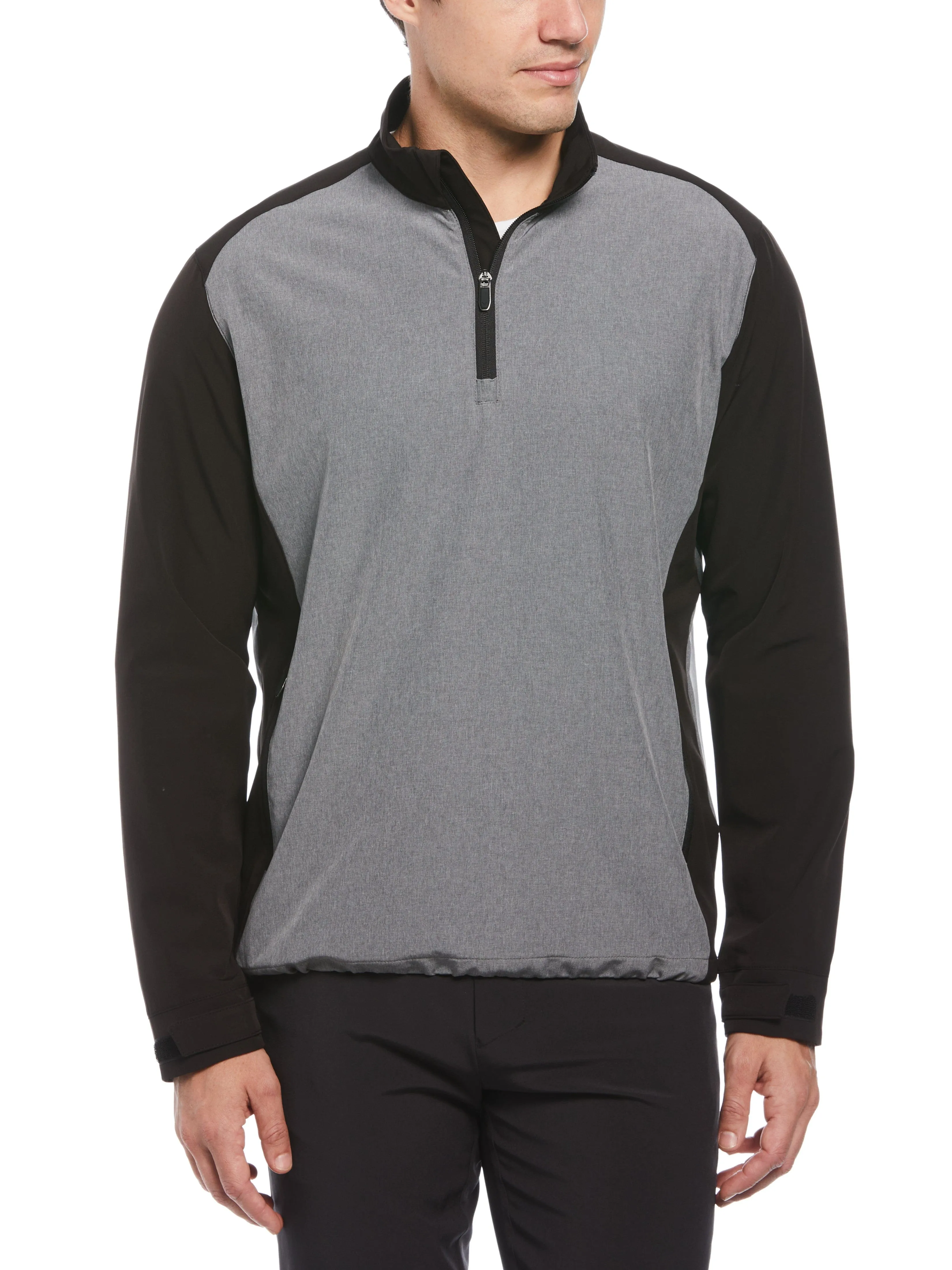 Mens Heathered Block Quarter Zip Golf Jacket