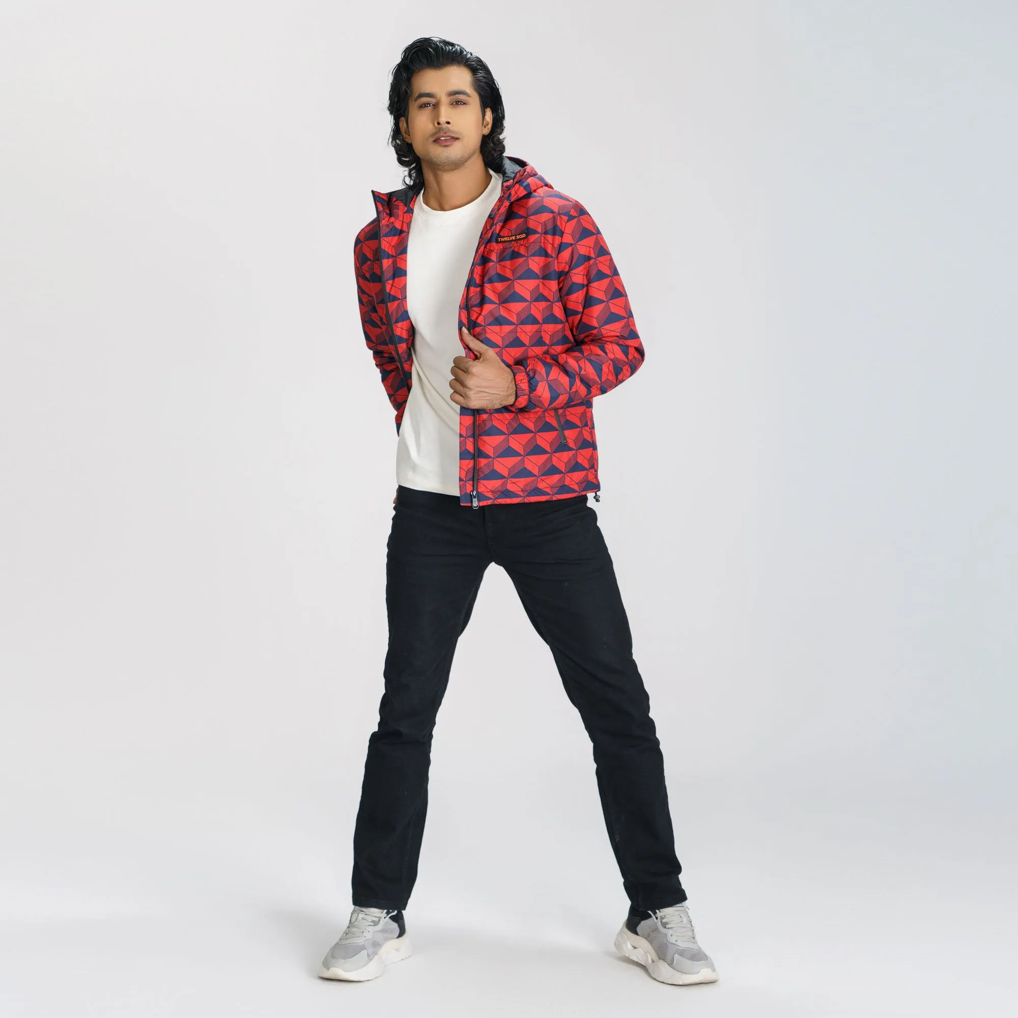 Mens Red Quilted Jacket