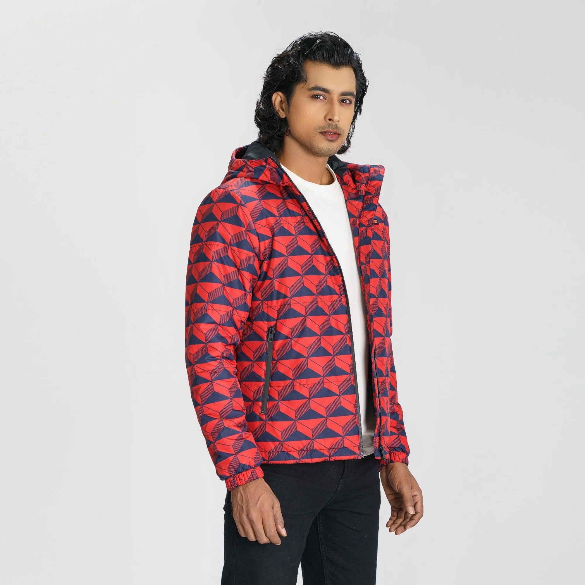 Mens Red Quilted Jacket