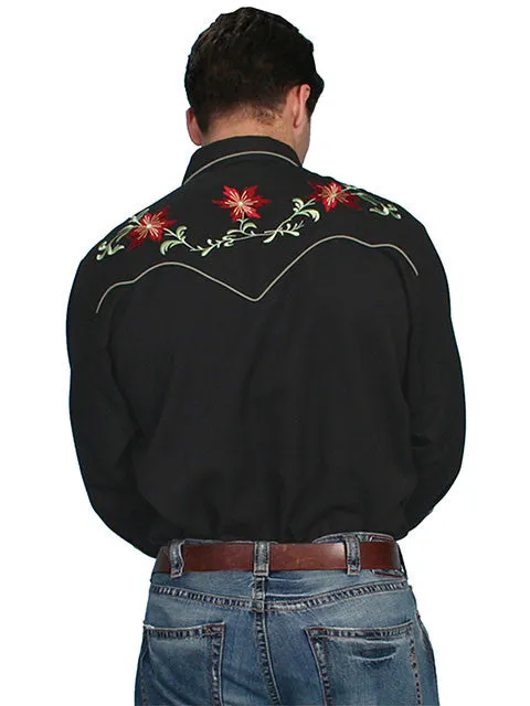 Men's Vintage Western Shirt Collection: Scully Floral Classic Design