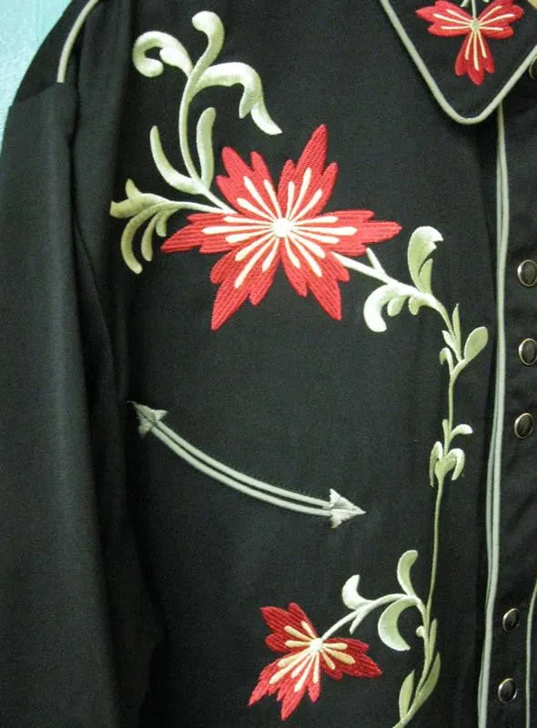 Men's Vintage Western Shirt Collection: Scully Floral Classic Design
