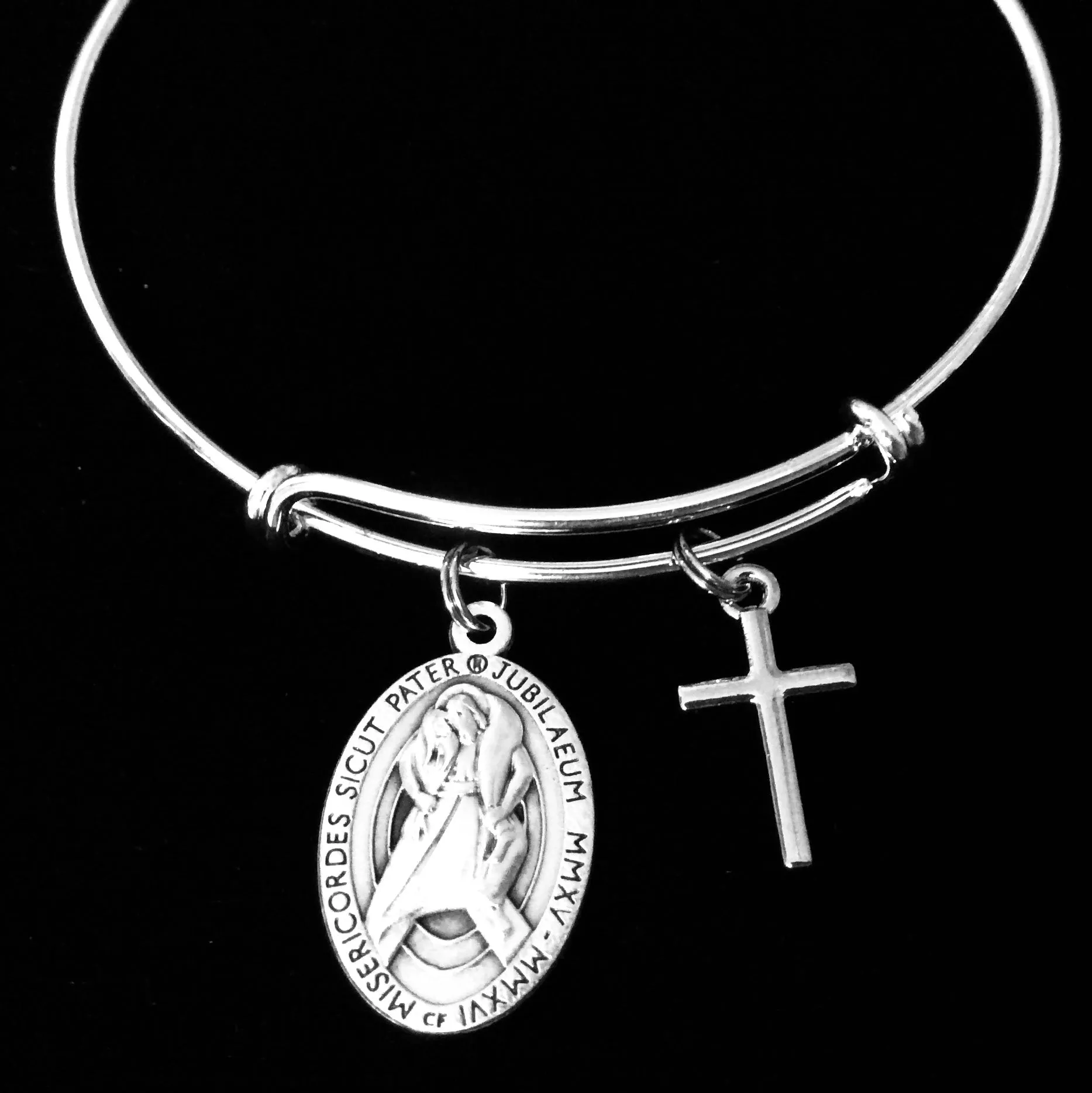 Merciful Like the Father Jubilee of Mercy Pope Francis Expandable Charm Bracelet