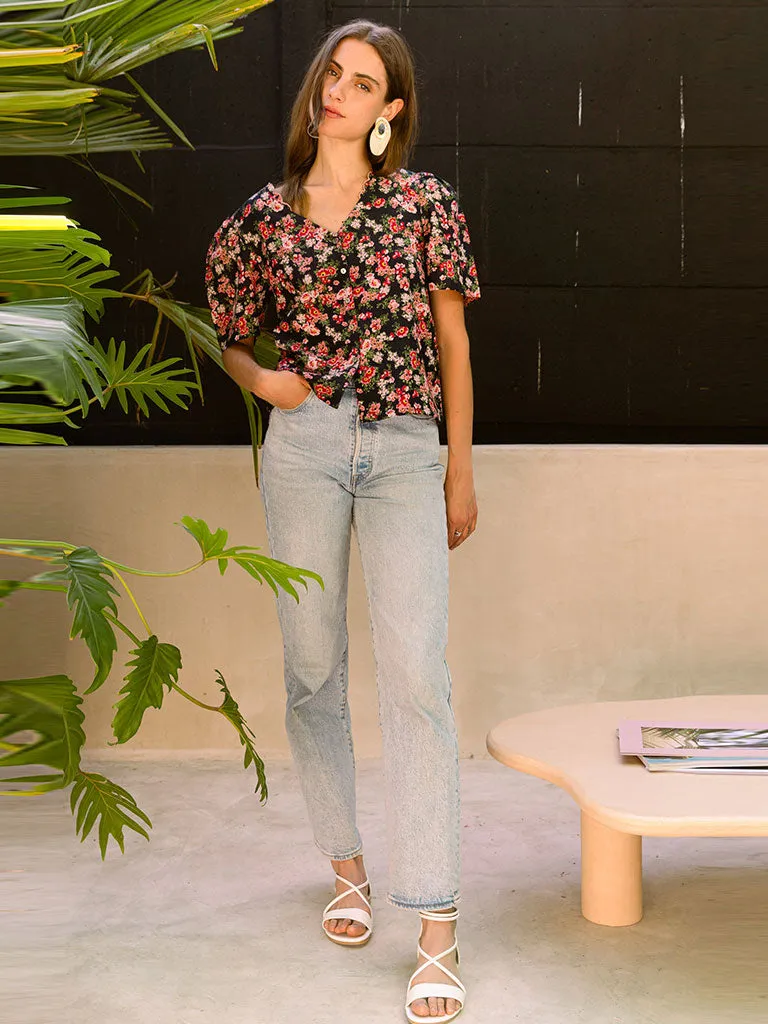 Midnight Love Scallop Top