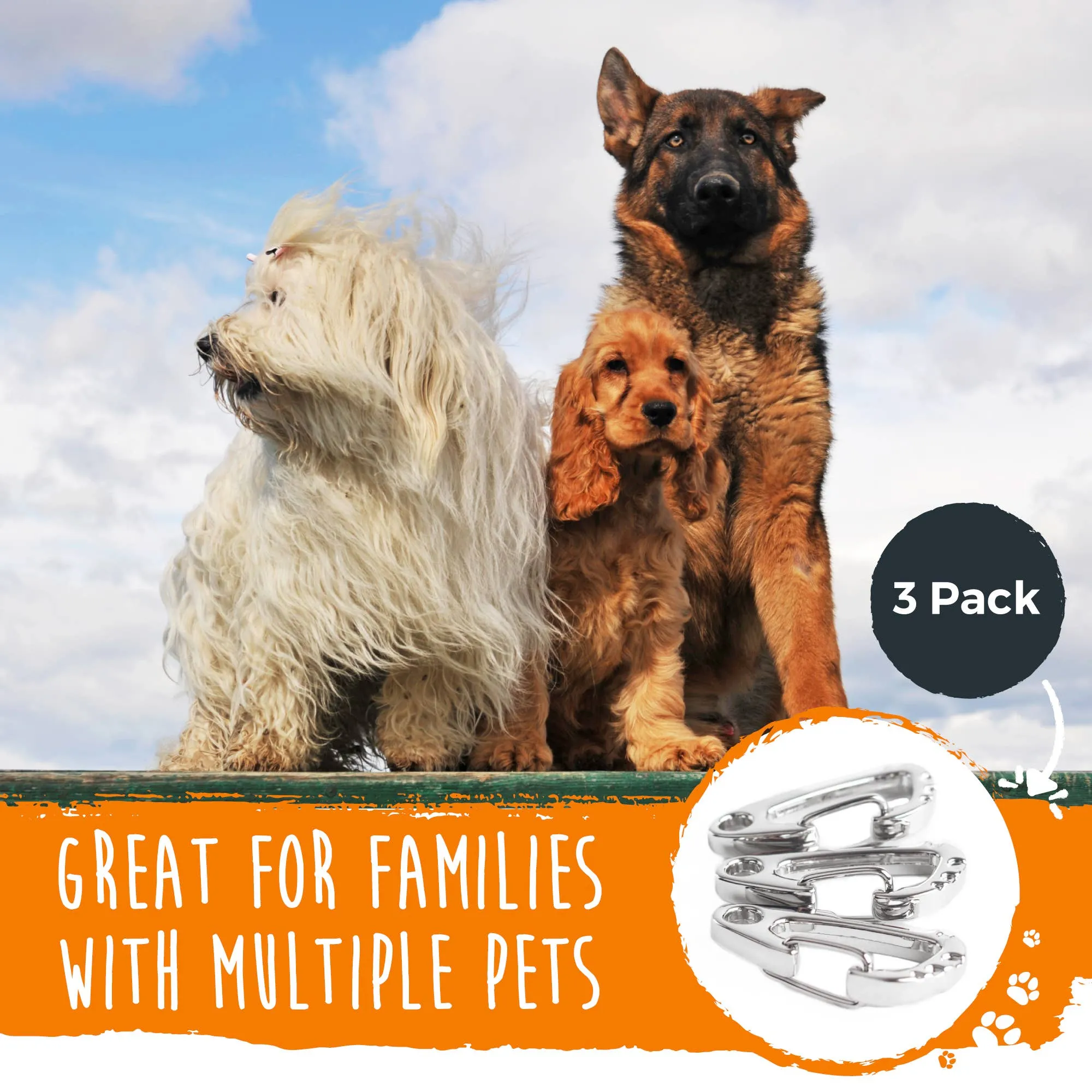 Mighty Paw - Mighty Paw Dog Tag Carabiner Clips (3 Pack)