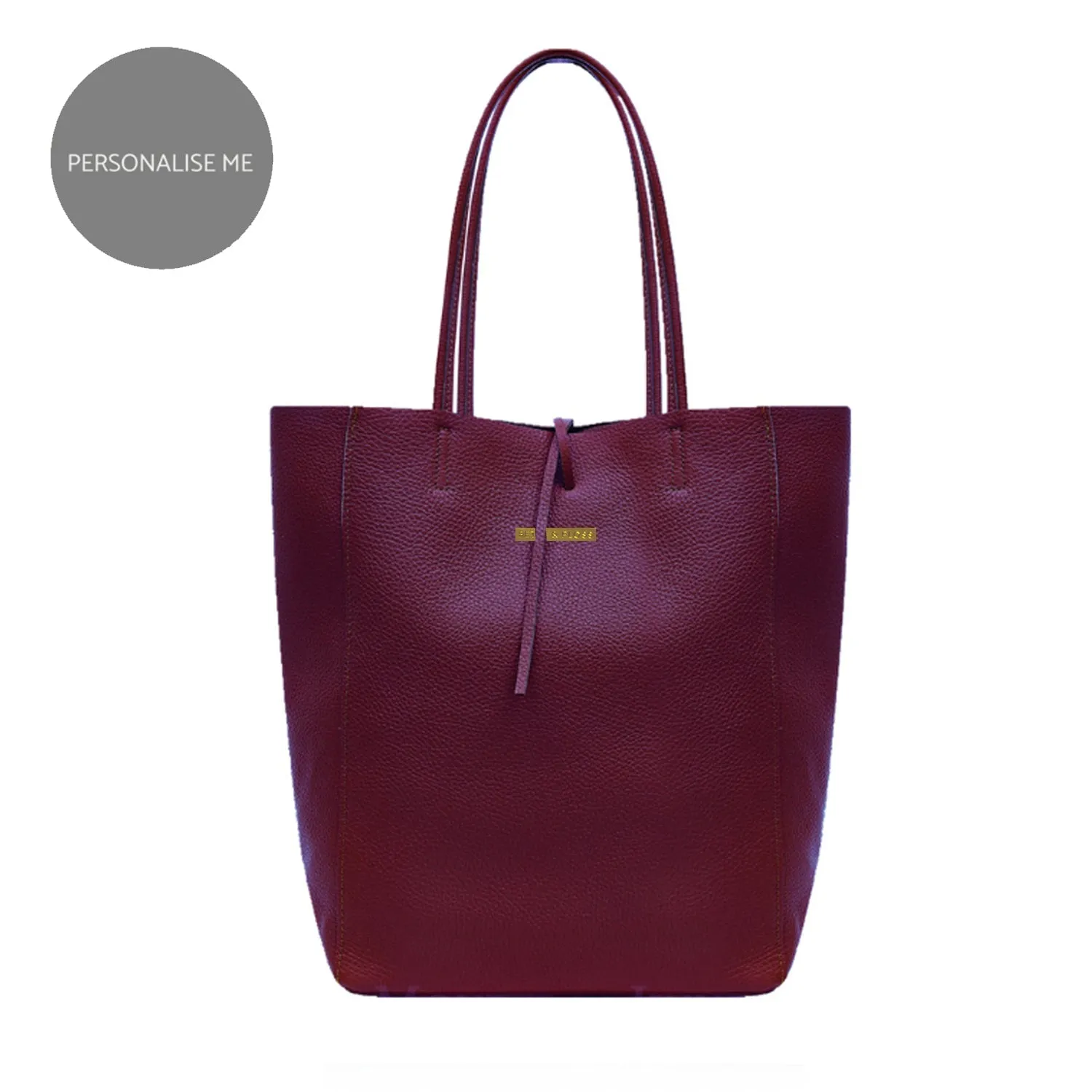 Milan - Soft Leather Tote Bag in Burgundy