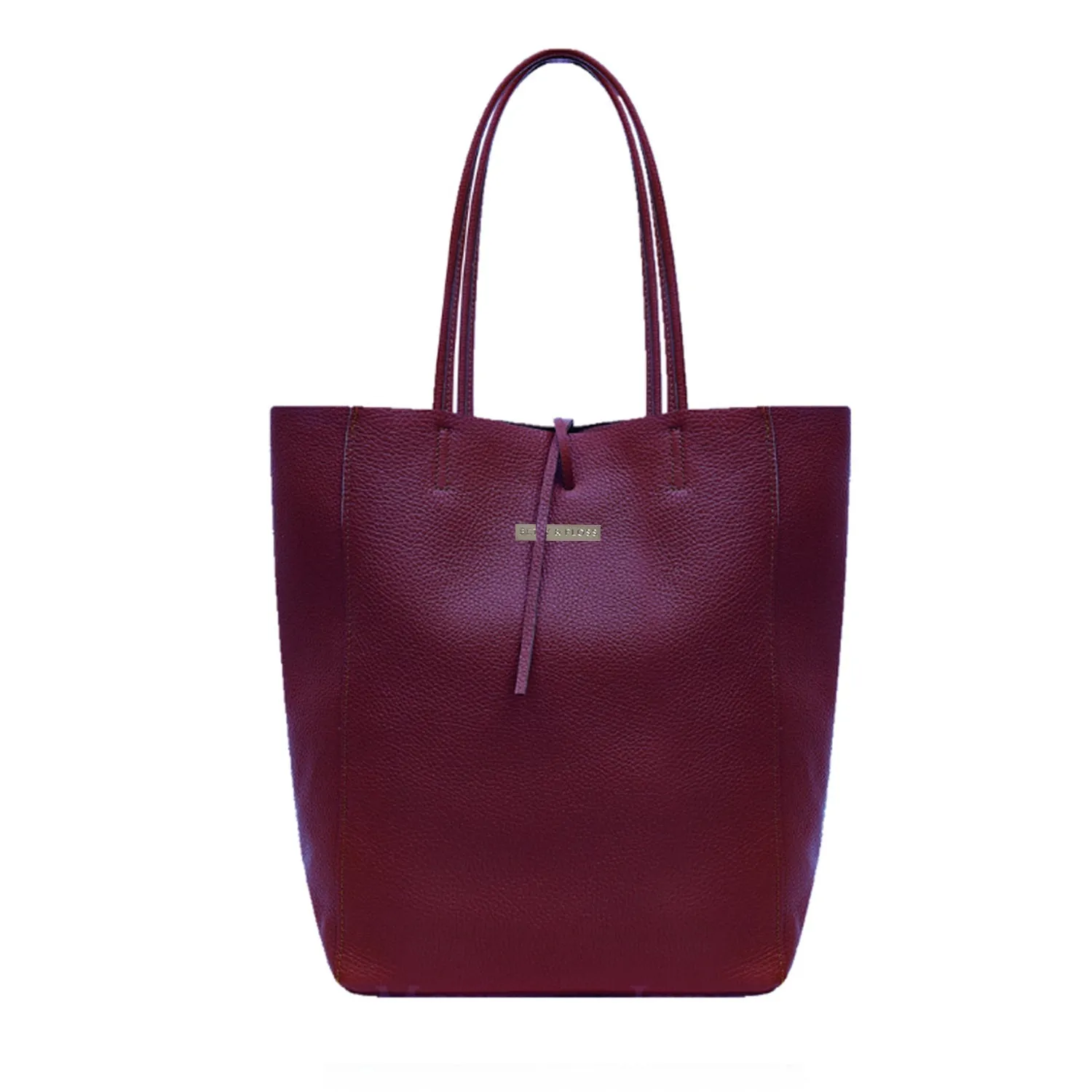 Milan - Soft Leather Tote Bag in Burgundy