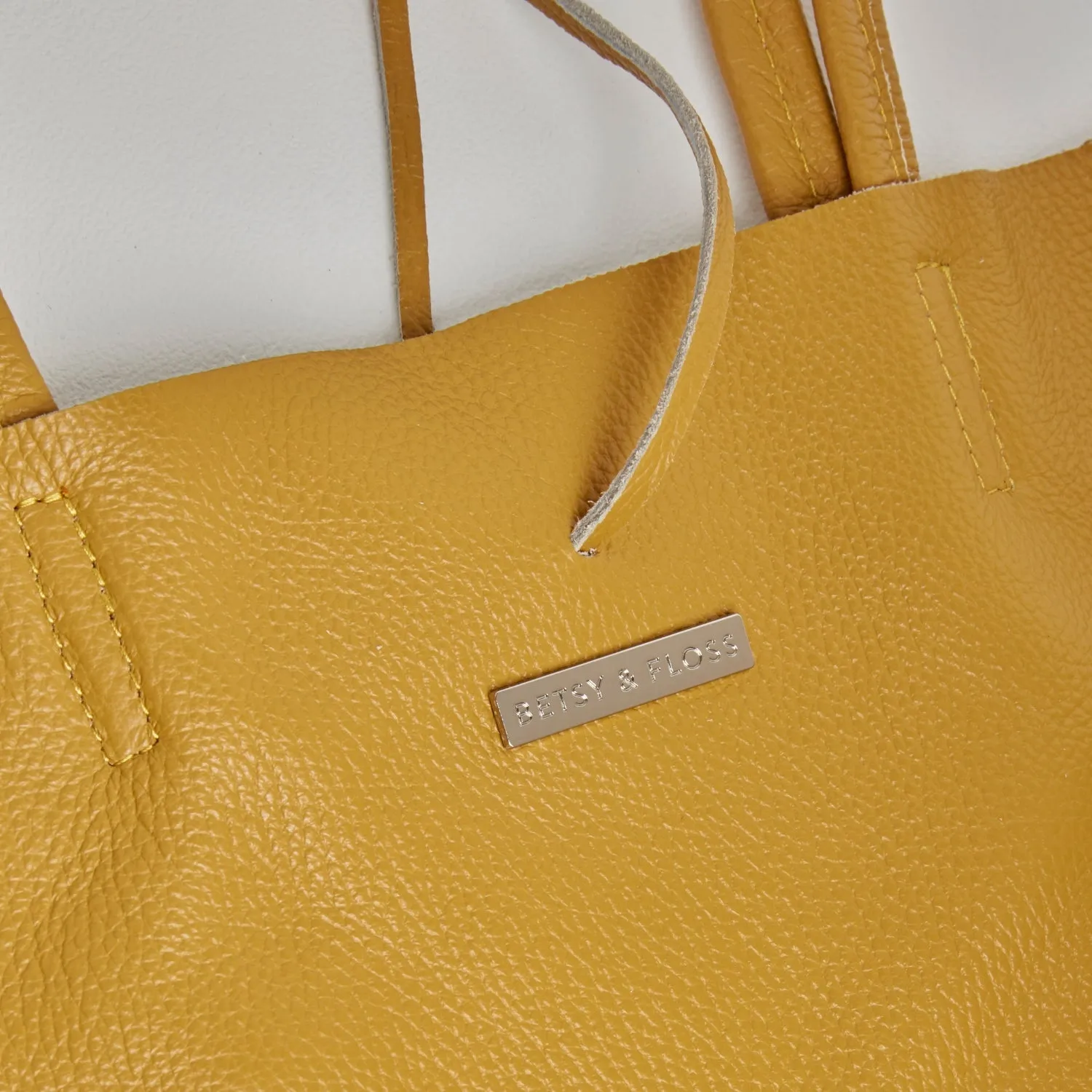 Milan - Soft Leather Tote Bag in Mustard Yellow