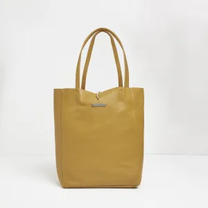 Milan - Soft Leather Tote Bag in Mustard Yellow