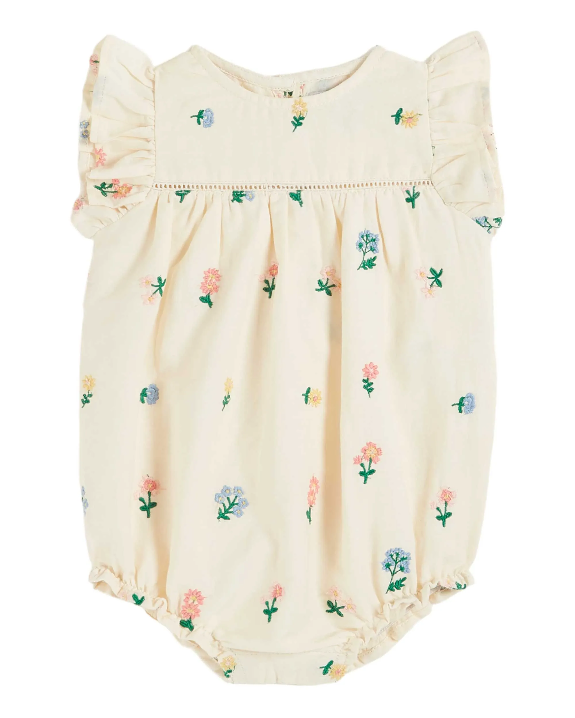 Mini Floral Embroidered Romper