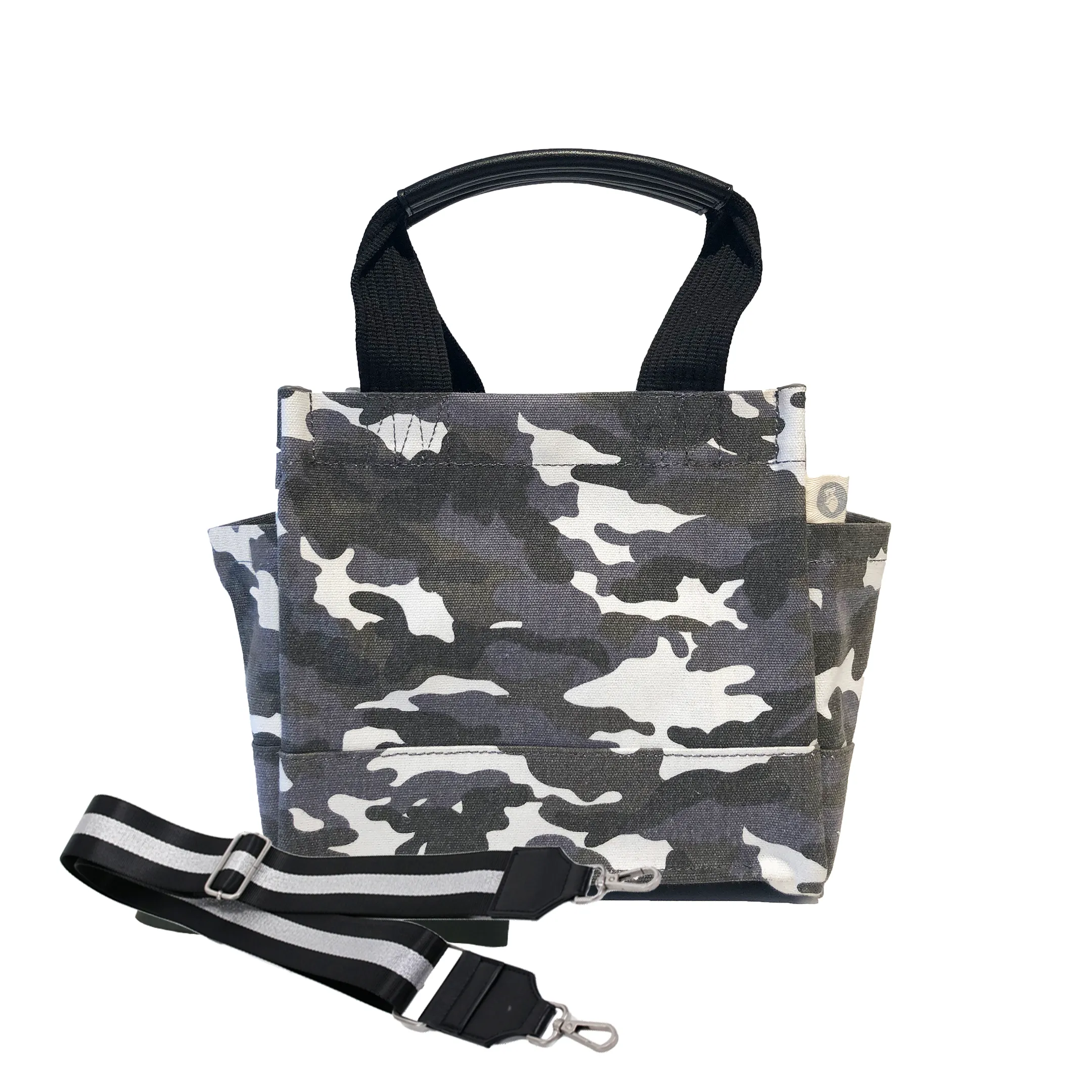 Mini Luxe North South Bag: Grey Camouflage