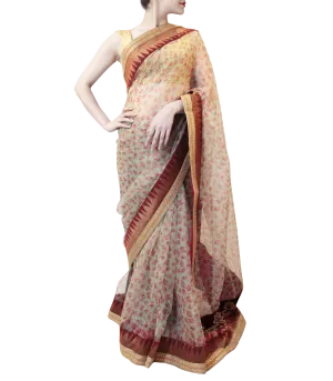 MINT AND MAROON SAREE