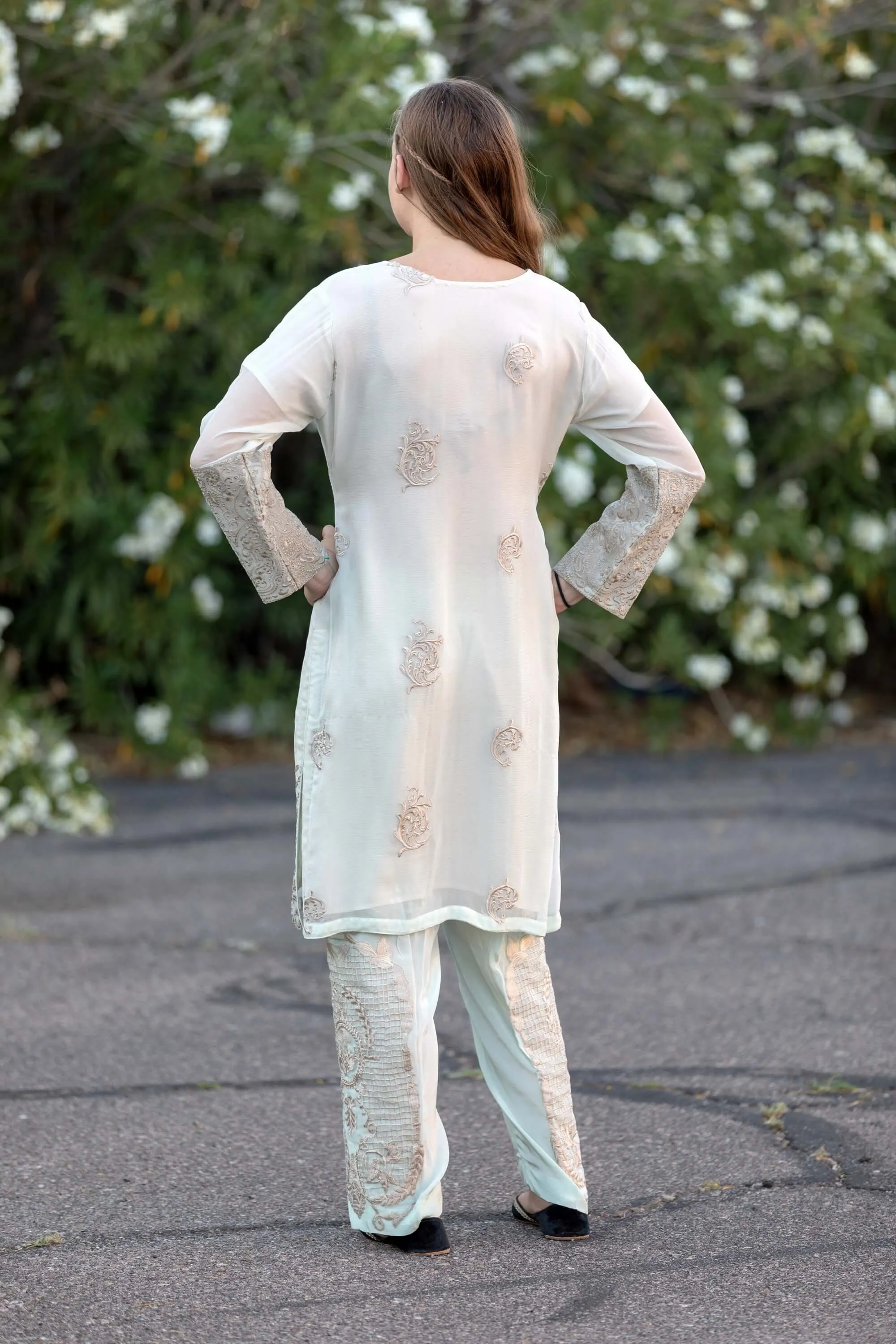 Mint Chiffon Salwar Kameez Suit