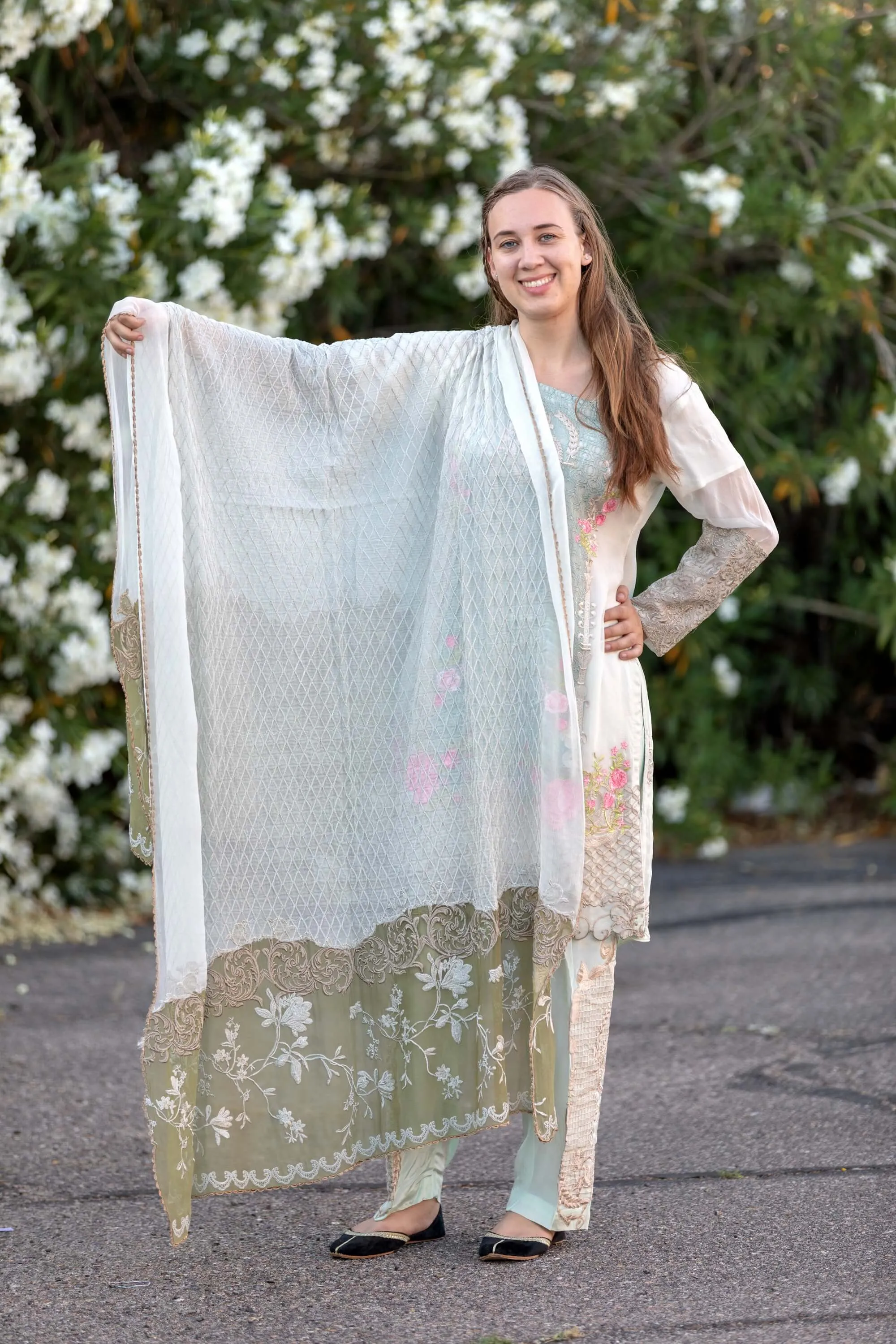 Mint Chiffon Salwar Kameez Suit