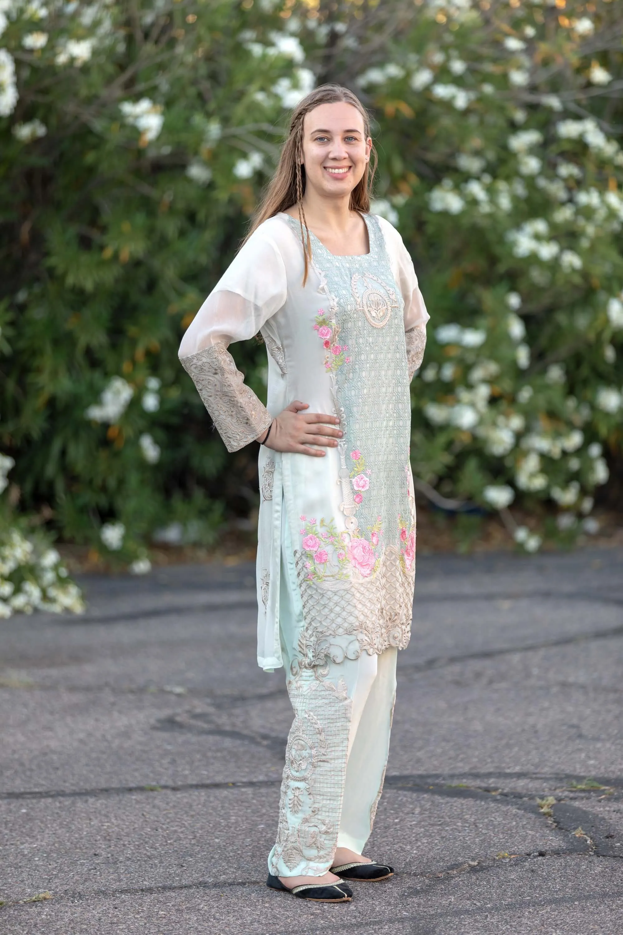 Mint Chiffon Salwar Kameez Suit
