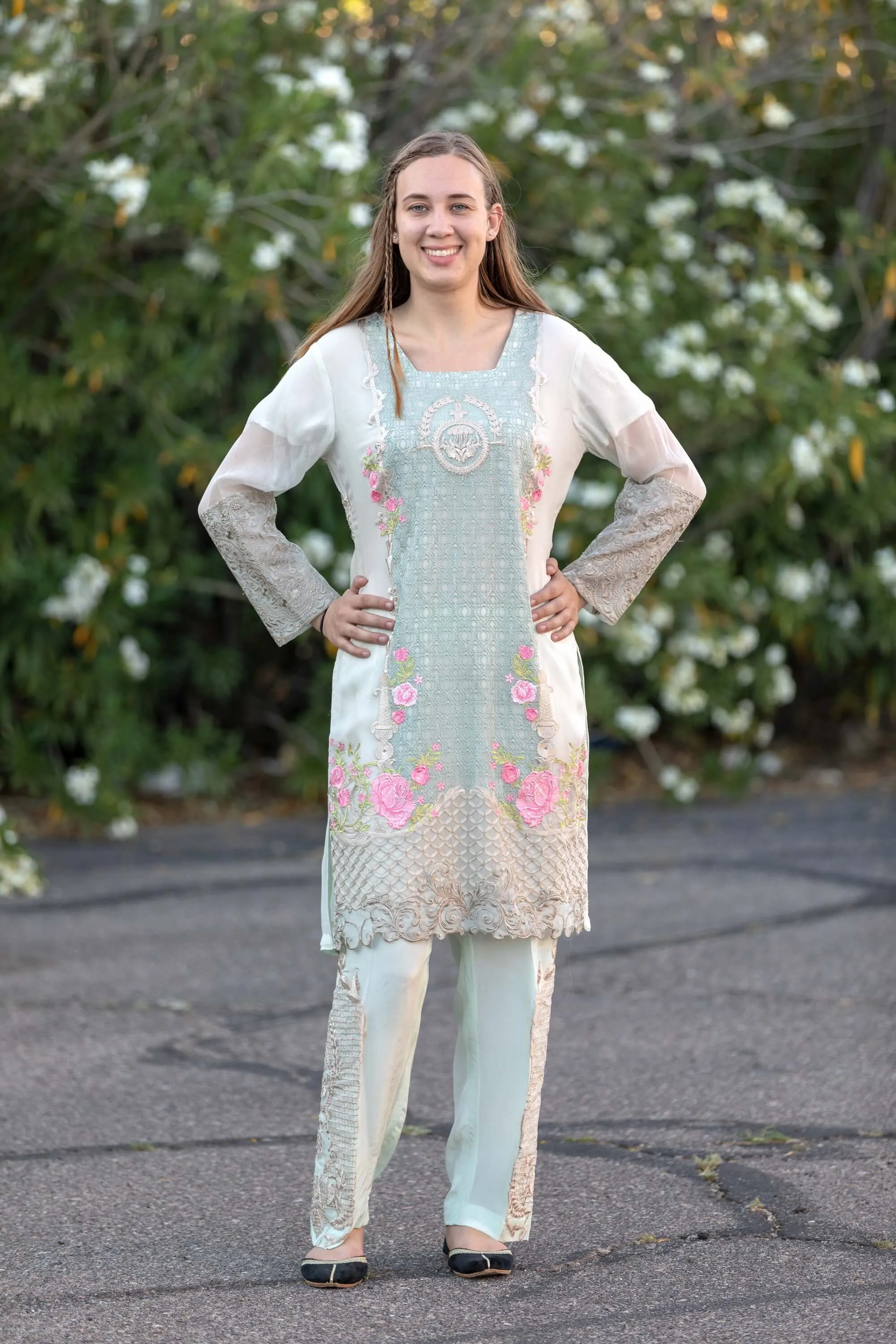 Mint Chiffon Salwar Kameez Suit