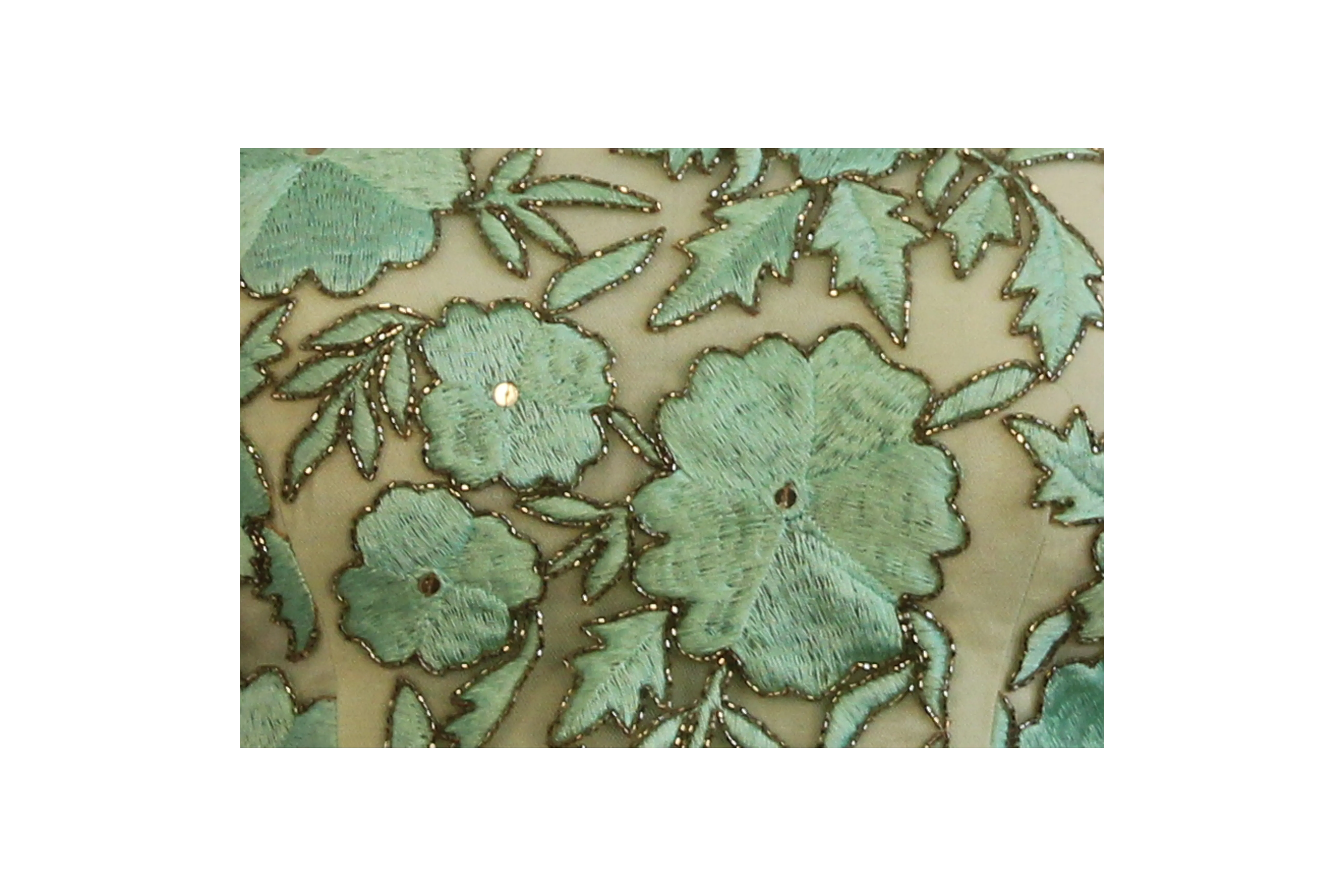 Mint Floral Embroidered Lehenga